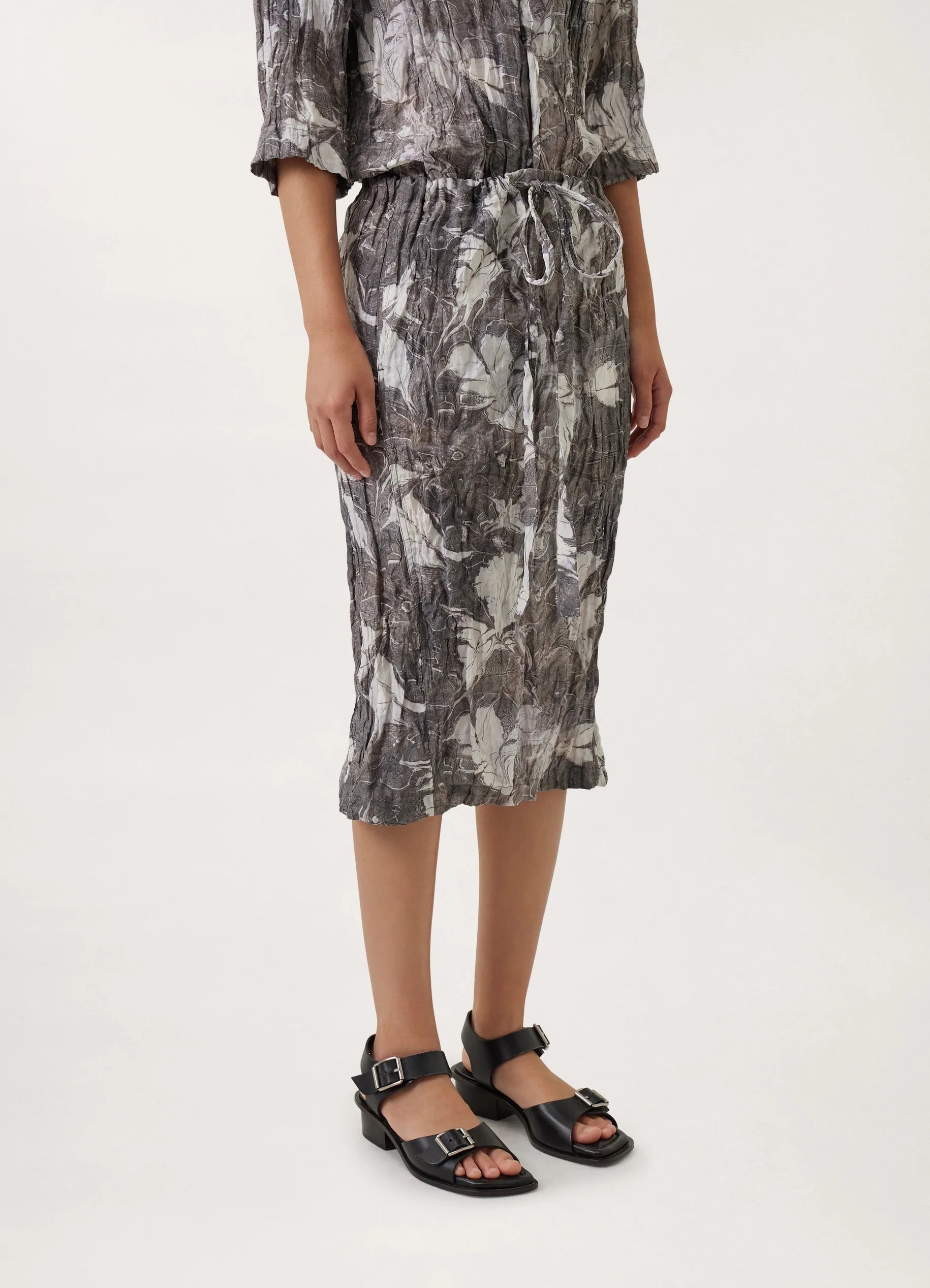 CRINKLED DRAWSTRING SKIRT
SILK VISCOSE - 5
