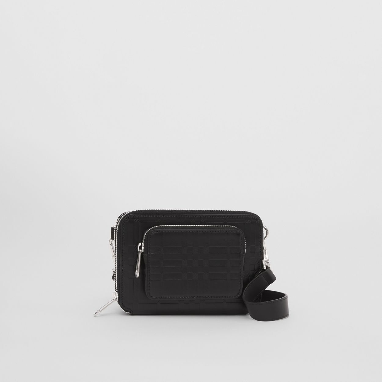 Embossed Check Leather Crossbody Bag - 7