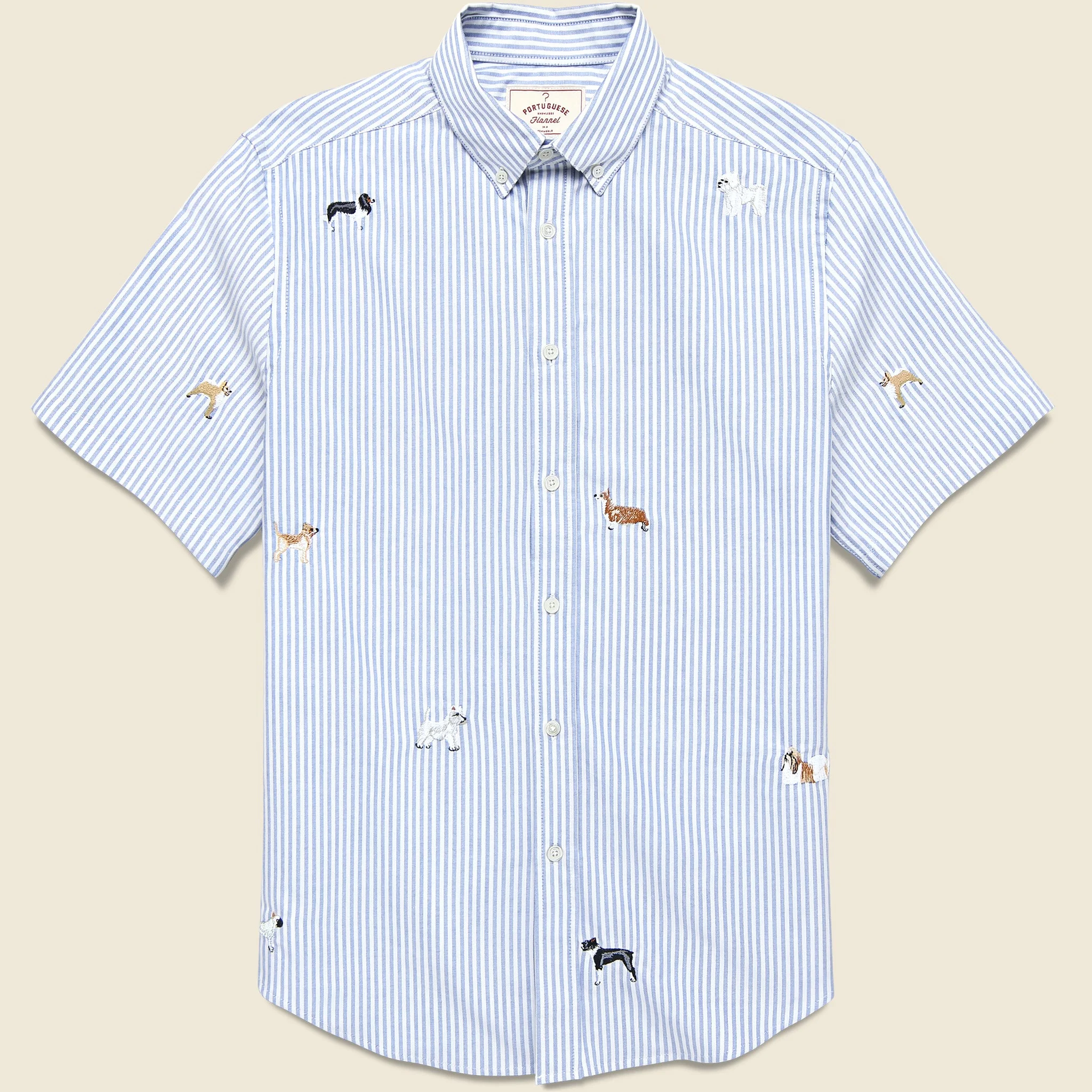 Dogs Oxford Shirt - Blue Stripe - 1