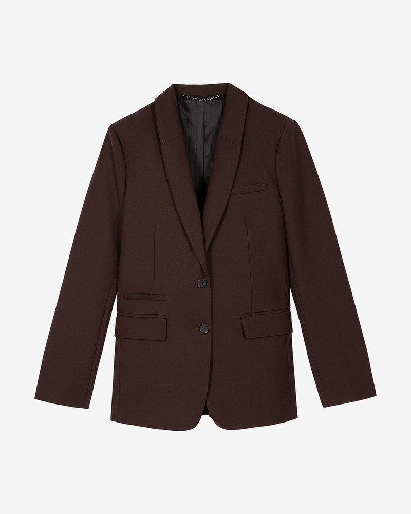 BROWN WOOL-BLEND SUIT JACKET 1