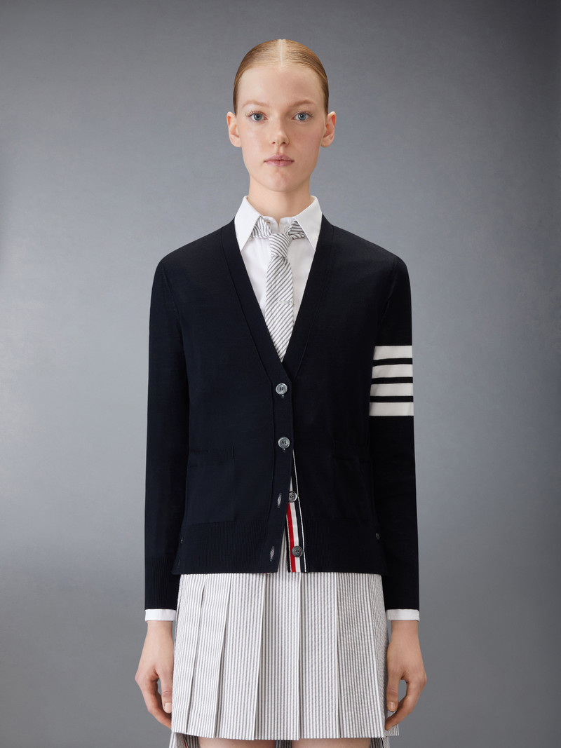 Thom Browne 4-Bar merino wool cardigan outlook