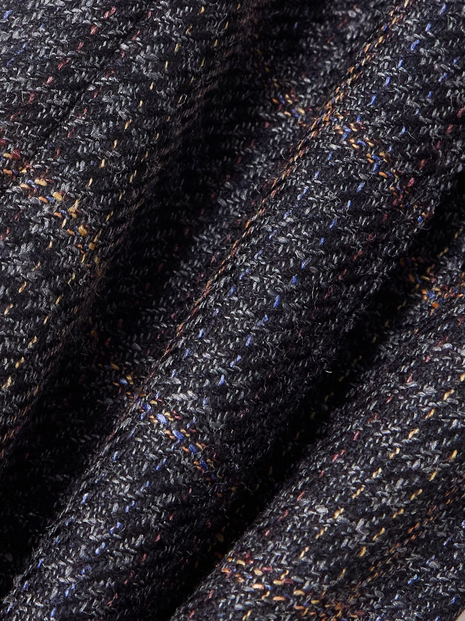 Rhein checked wool and silk-blend flared pants Dark gray - 5