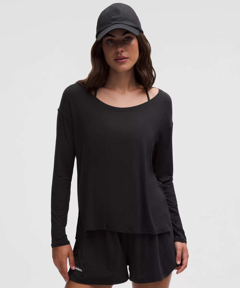 SilkAppeal Side-Slit Long-Sleeve Shirt 1