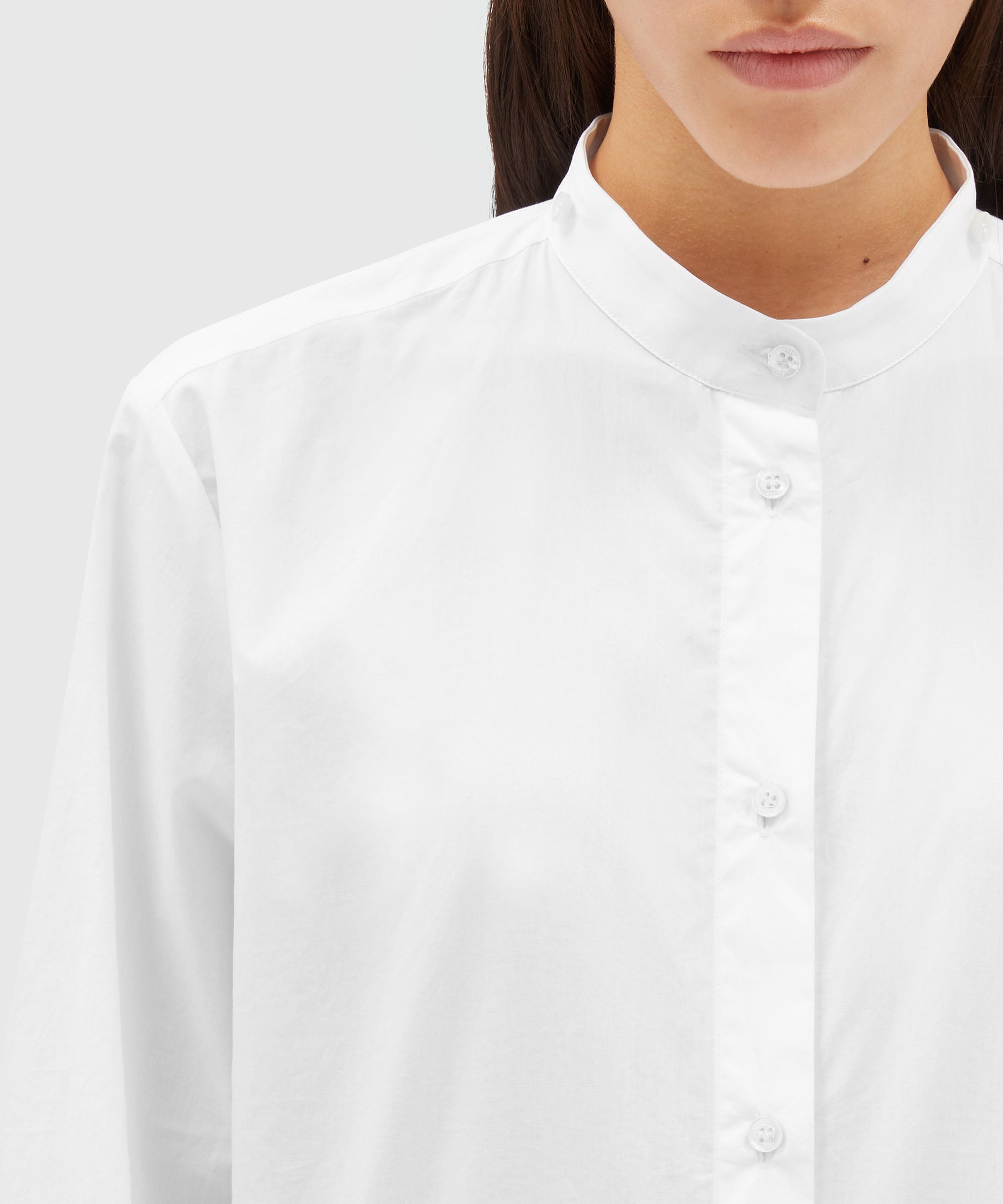 Poplin shirt with removable collar - 5