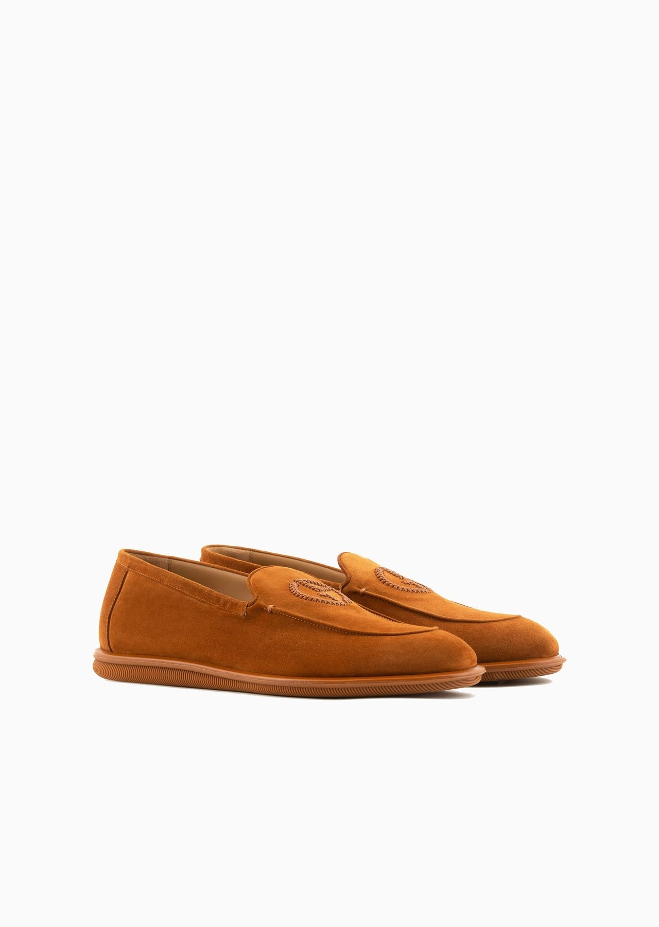 Suede loafers with embroidered logo - 2