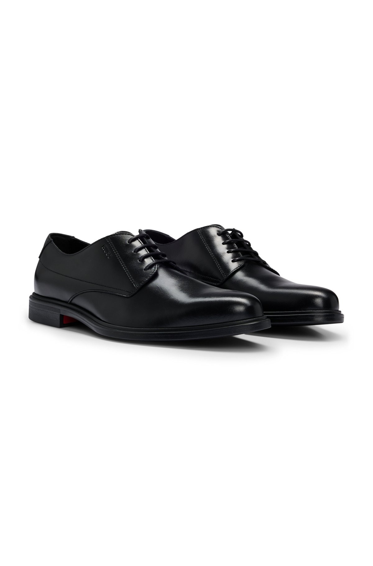 DERBY SHOES IN NAPPA LEATHER WITH EMBOSSED LOGO - 2