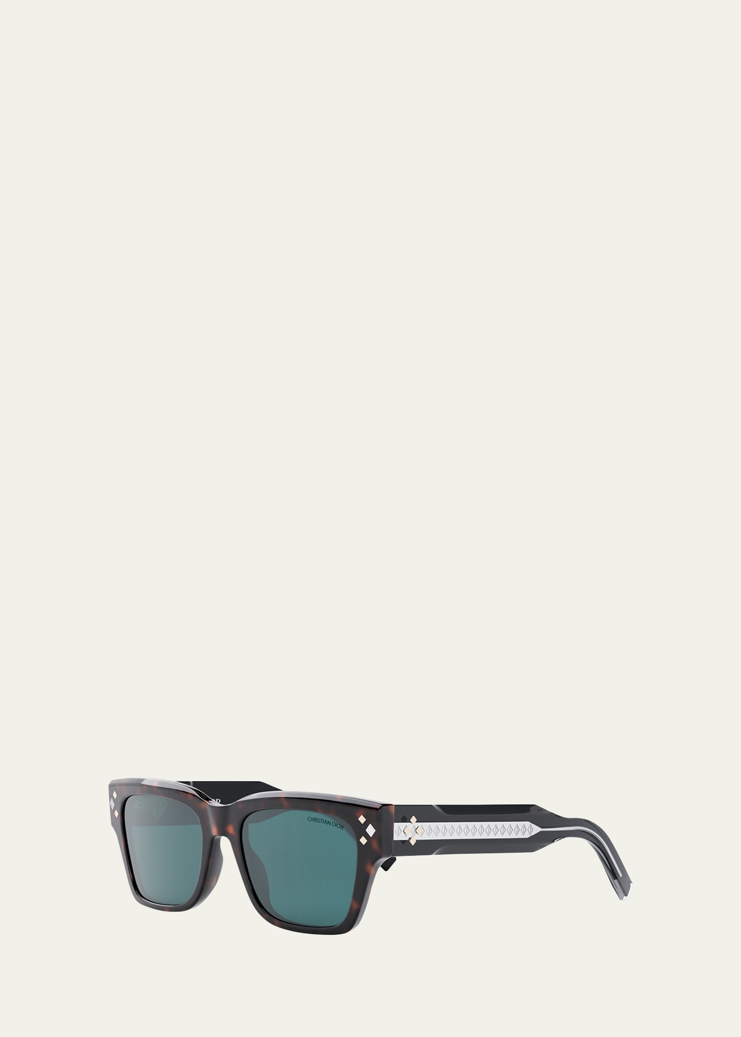 CD Diamond S2I Black Rectangular Sunglasses