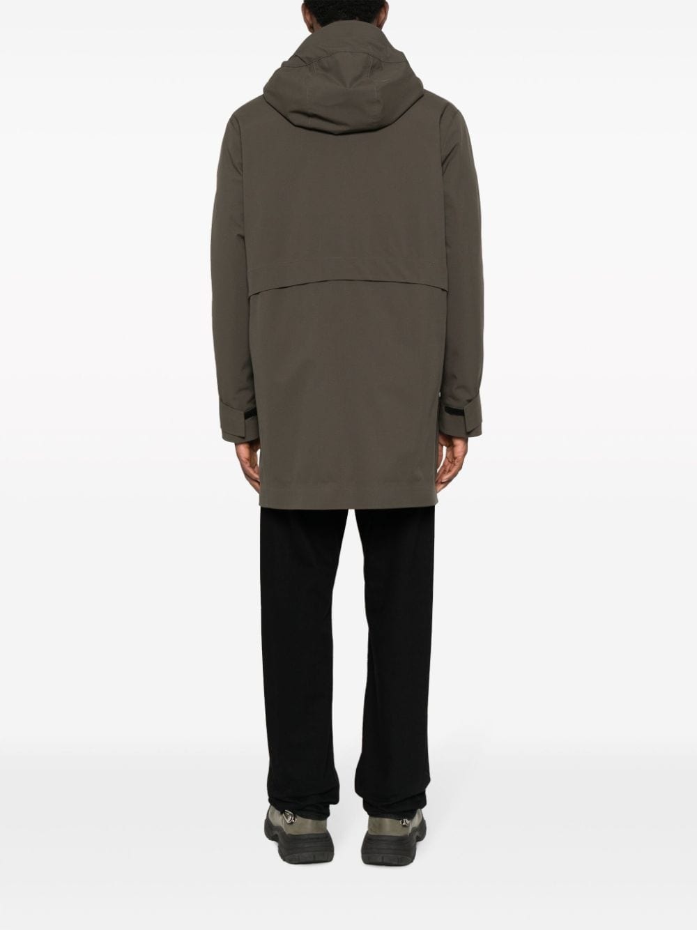 long-line hooded parka coat - 4