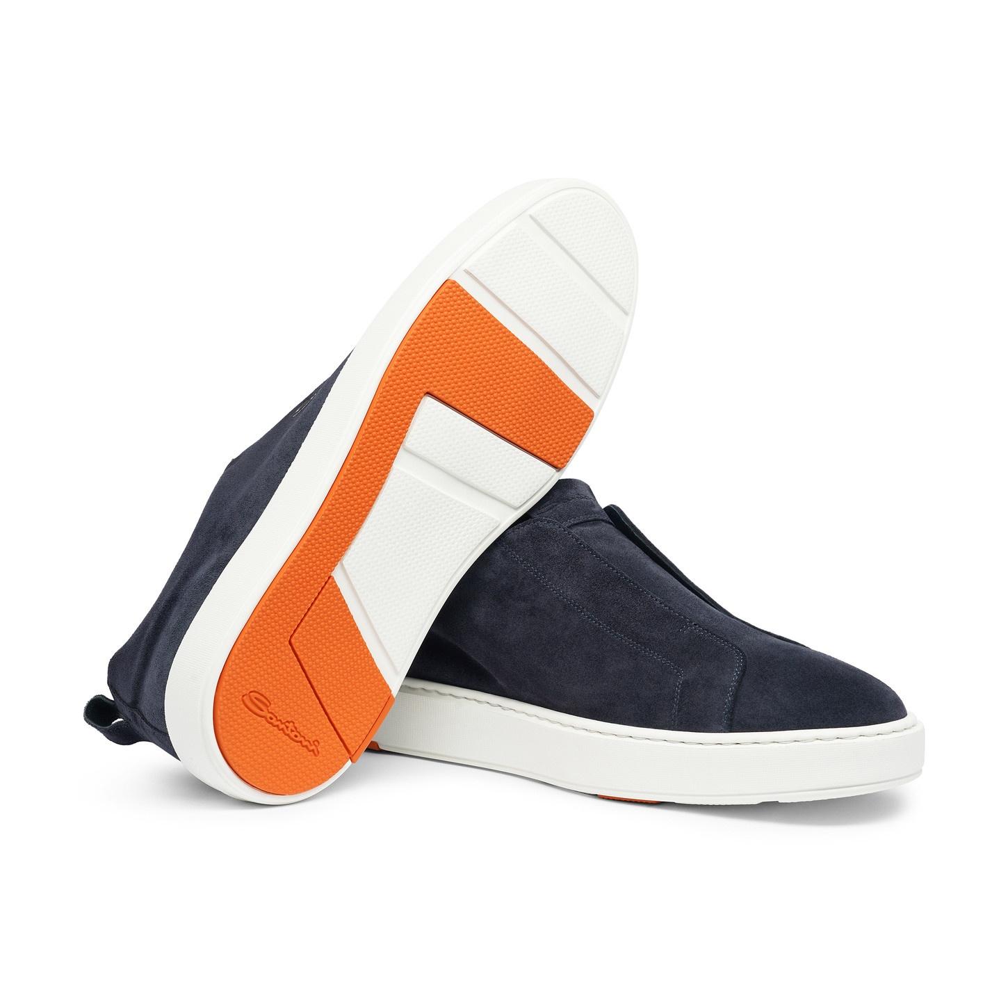 Men's blue suede slip-on sneaker - 4