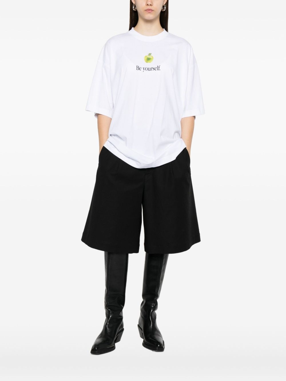 Apple-print T-shirt - 2