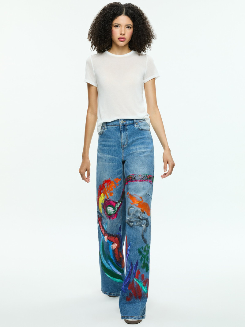 TUCKER PAINTED BAGGY JEAN WITH DARTED KNEE 5