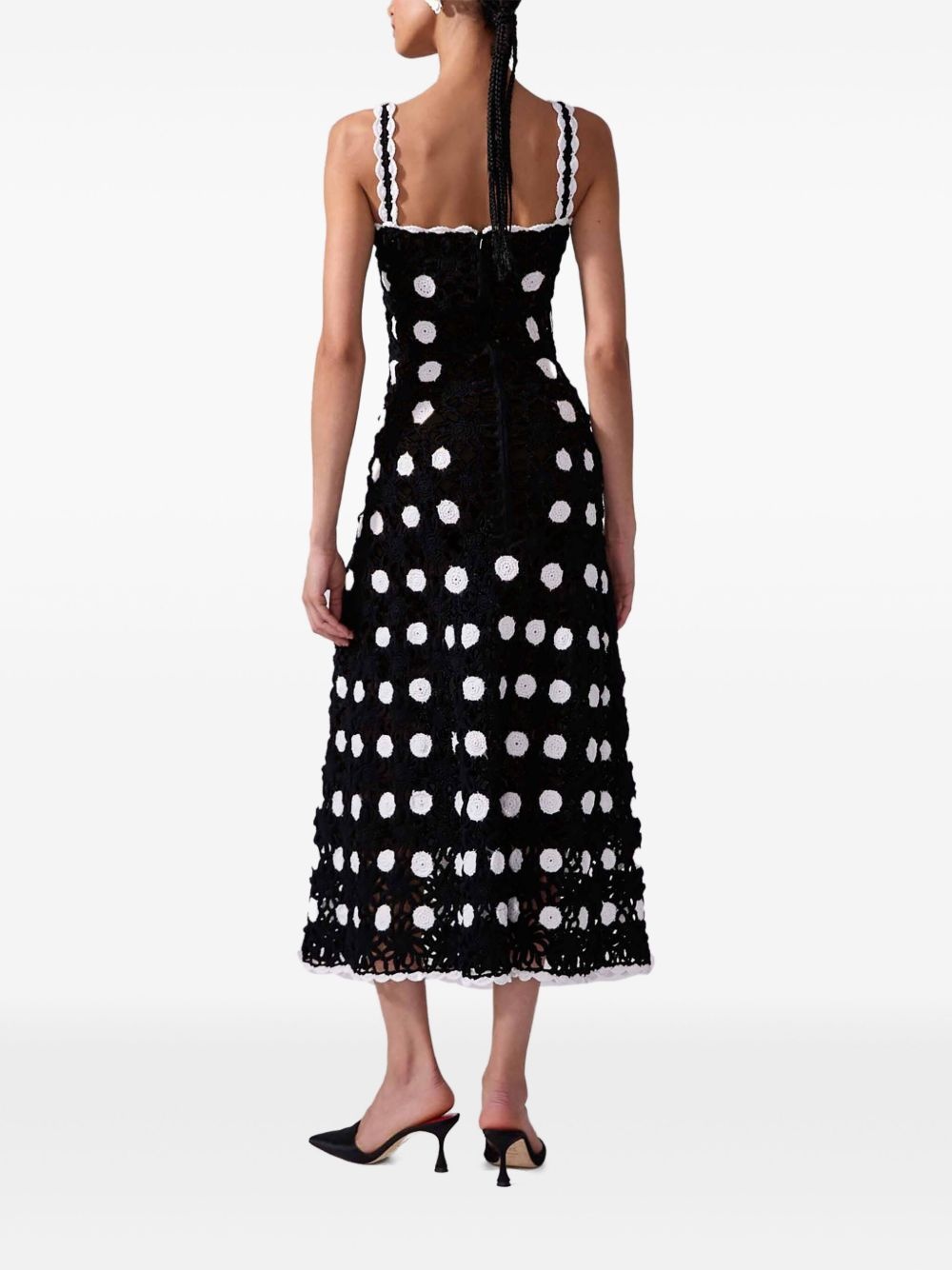 polka-dot knit midi dress - 3
