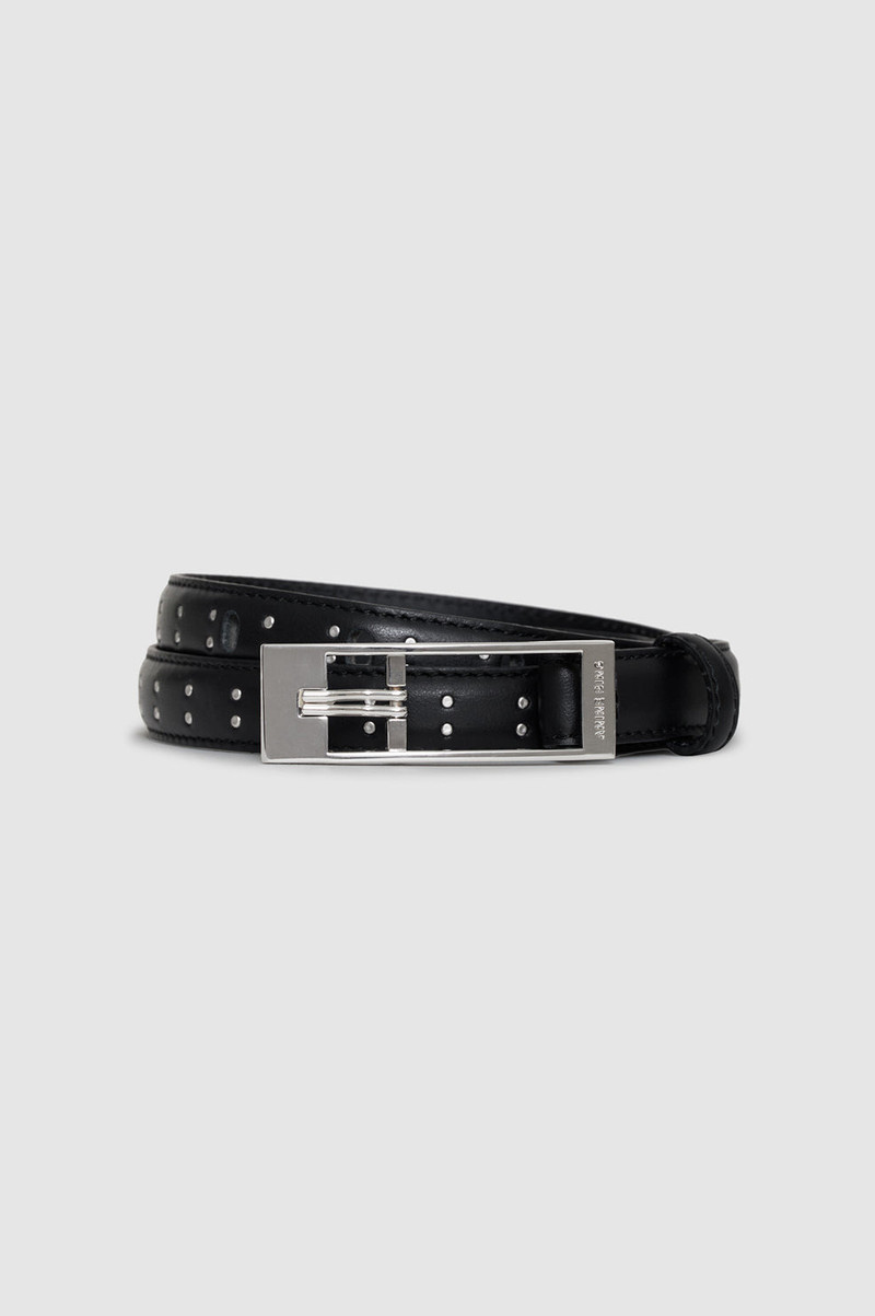 Elly Belt Studs Smooth Leather - Black 3