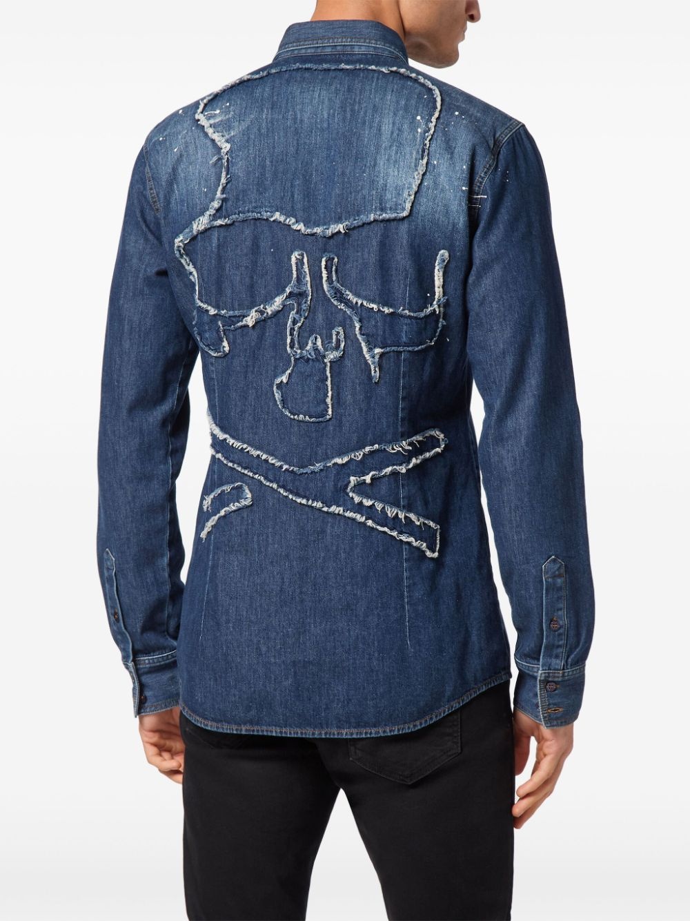 denim long-sleeved shirt - 4