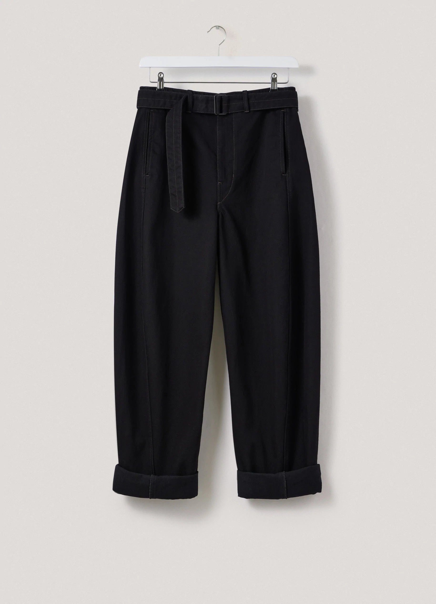 TWISTED BELTED PANTS
BLACK DENIM - 1