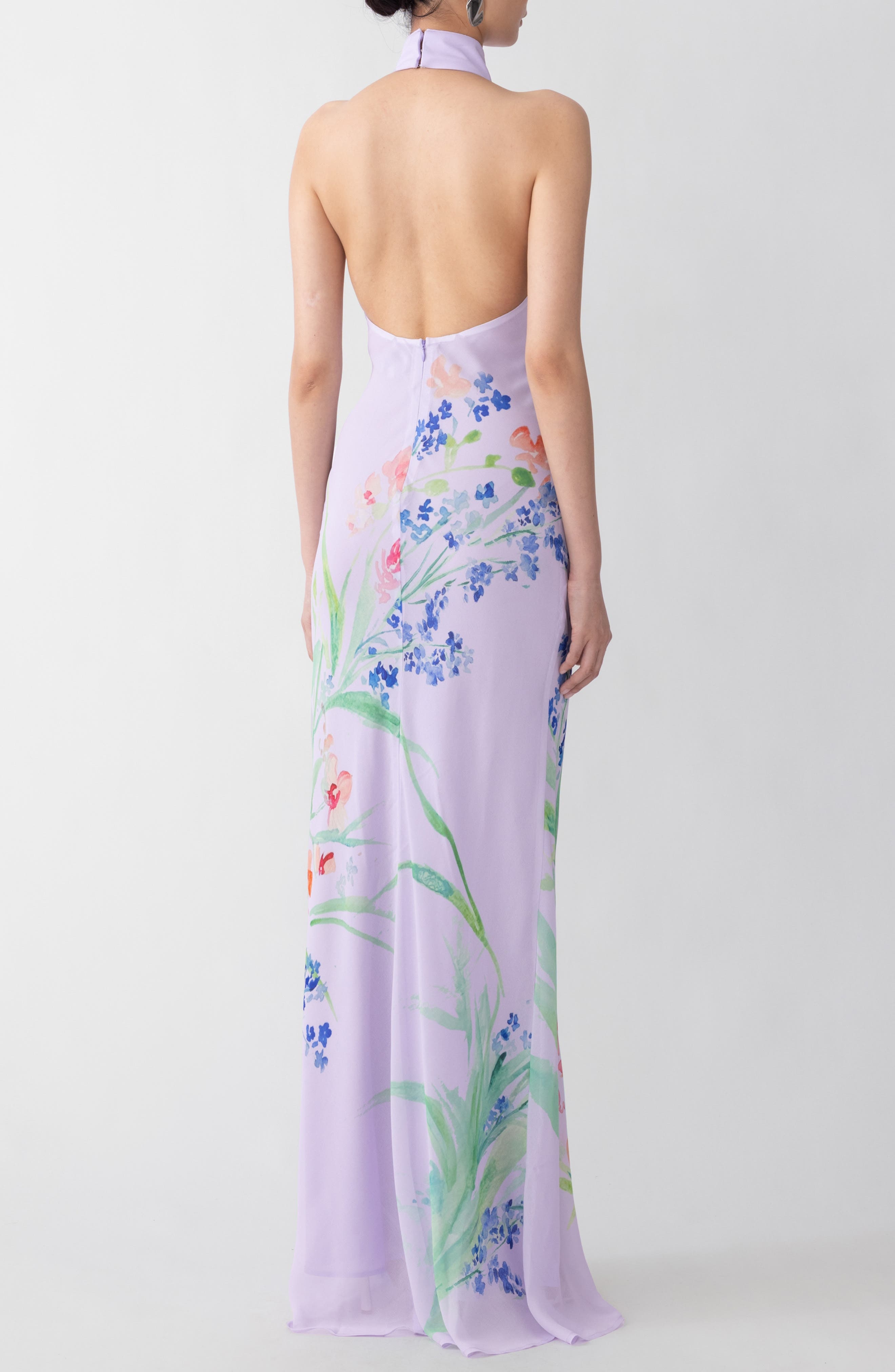 SAU LEE Gillian Halter Gown in Lavender Multi at Nordstrom - 2