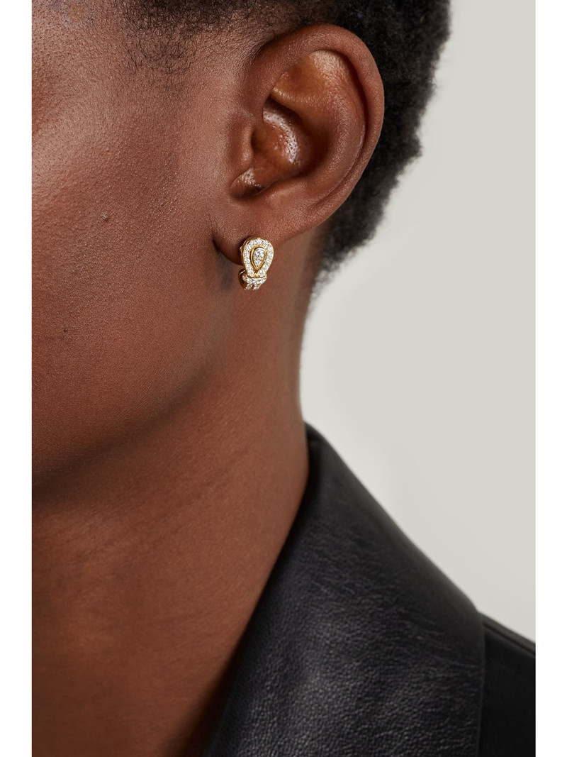 DAVID YURMAN Thoroughbred Loop 18-karat gold diamond earrings Gold outlook