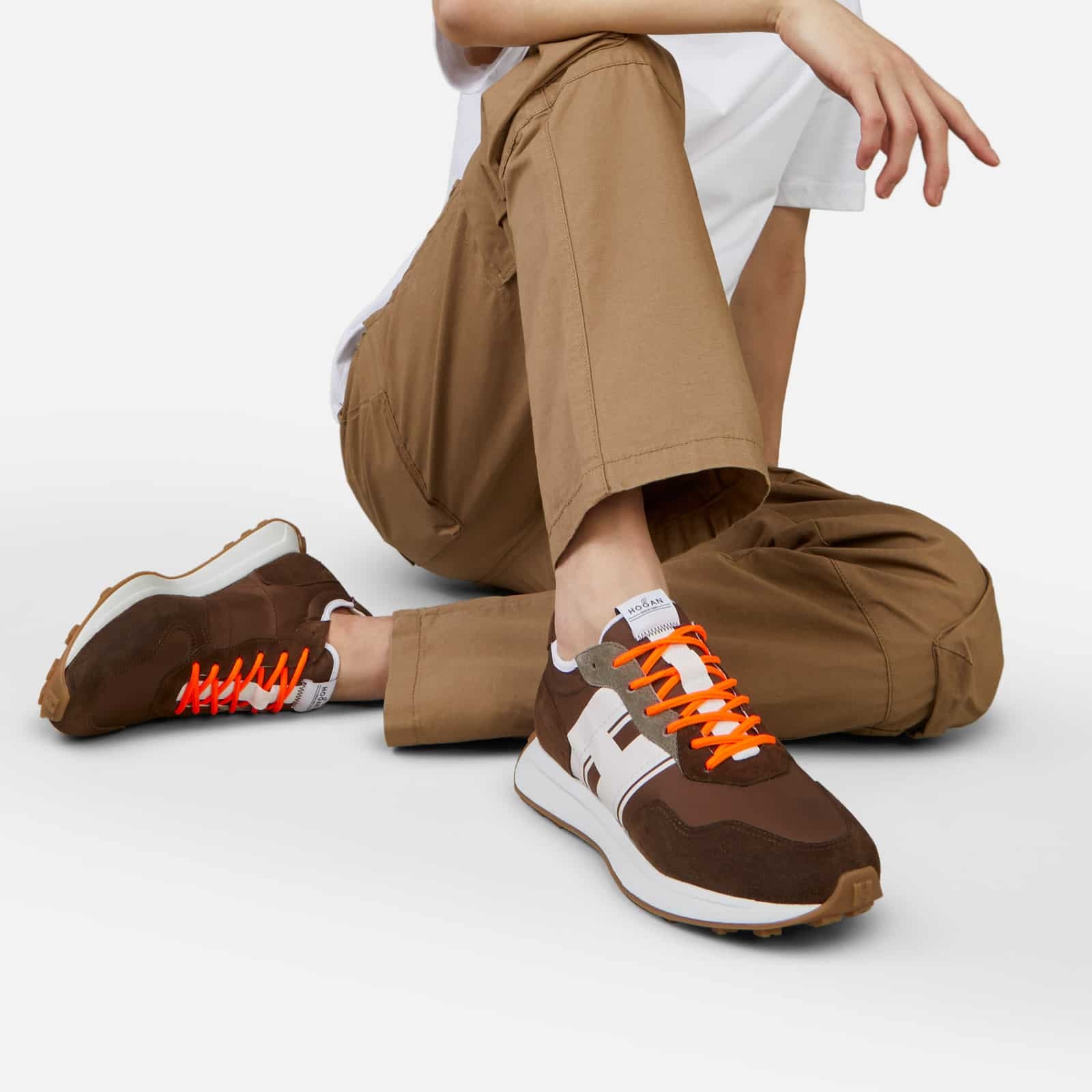 Sneakers Hogan H601 Brown White Orange - 7