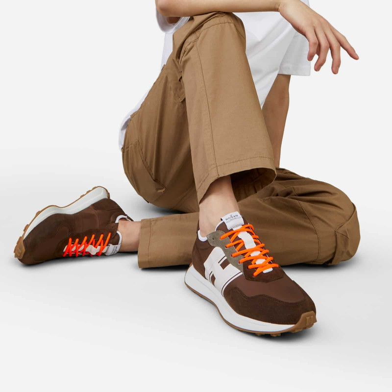 Sneakers Hogan H601 Brown White Orange 7