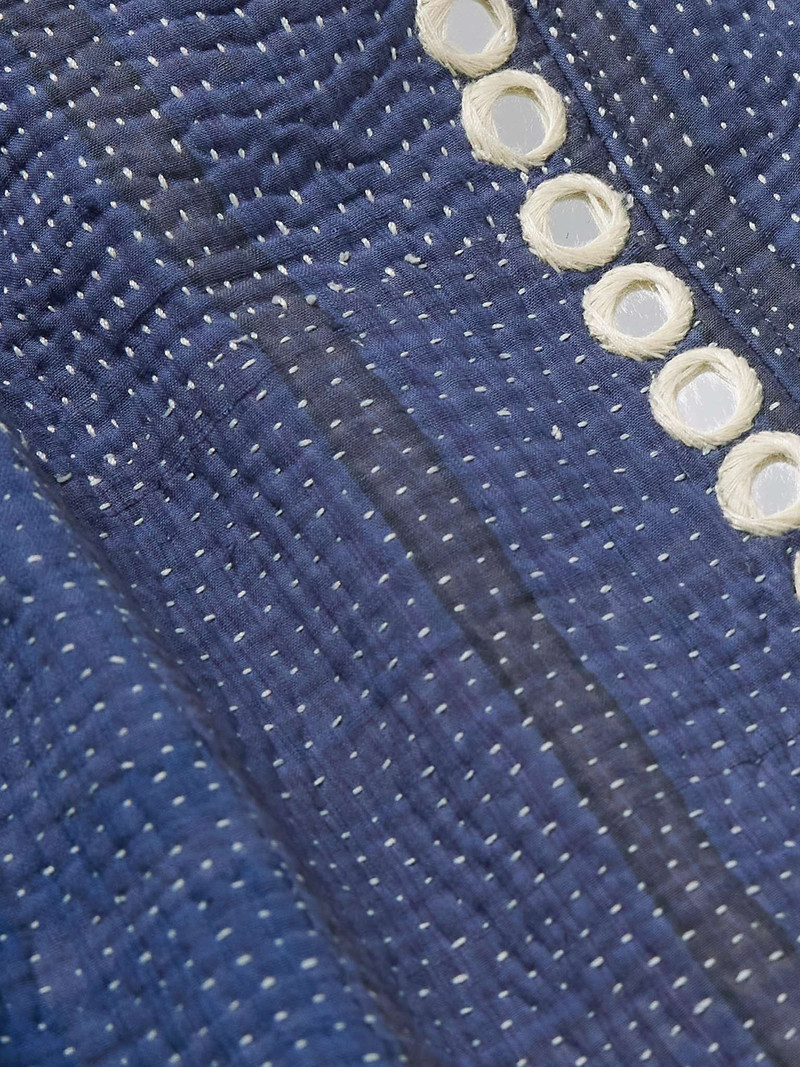 Embellished Embroidered Cotton Drawstring Shorts 3