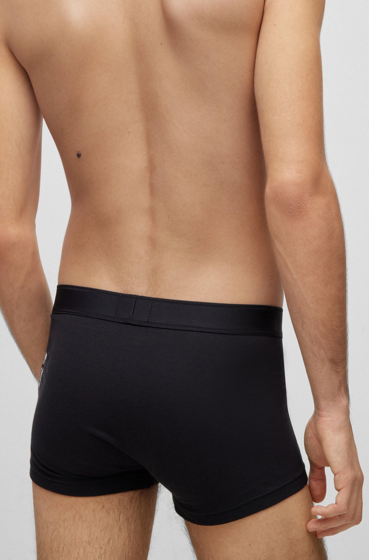 STRETCH-COTTON REGULAR-RISE TRUNKS WITH MARKER LOGO - 5