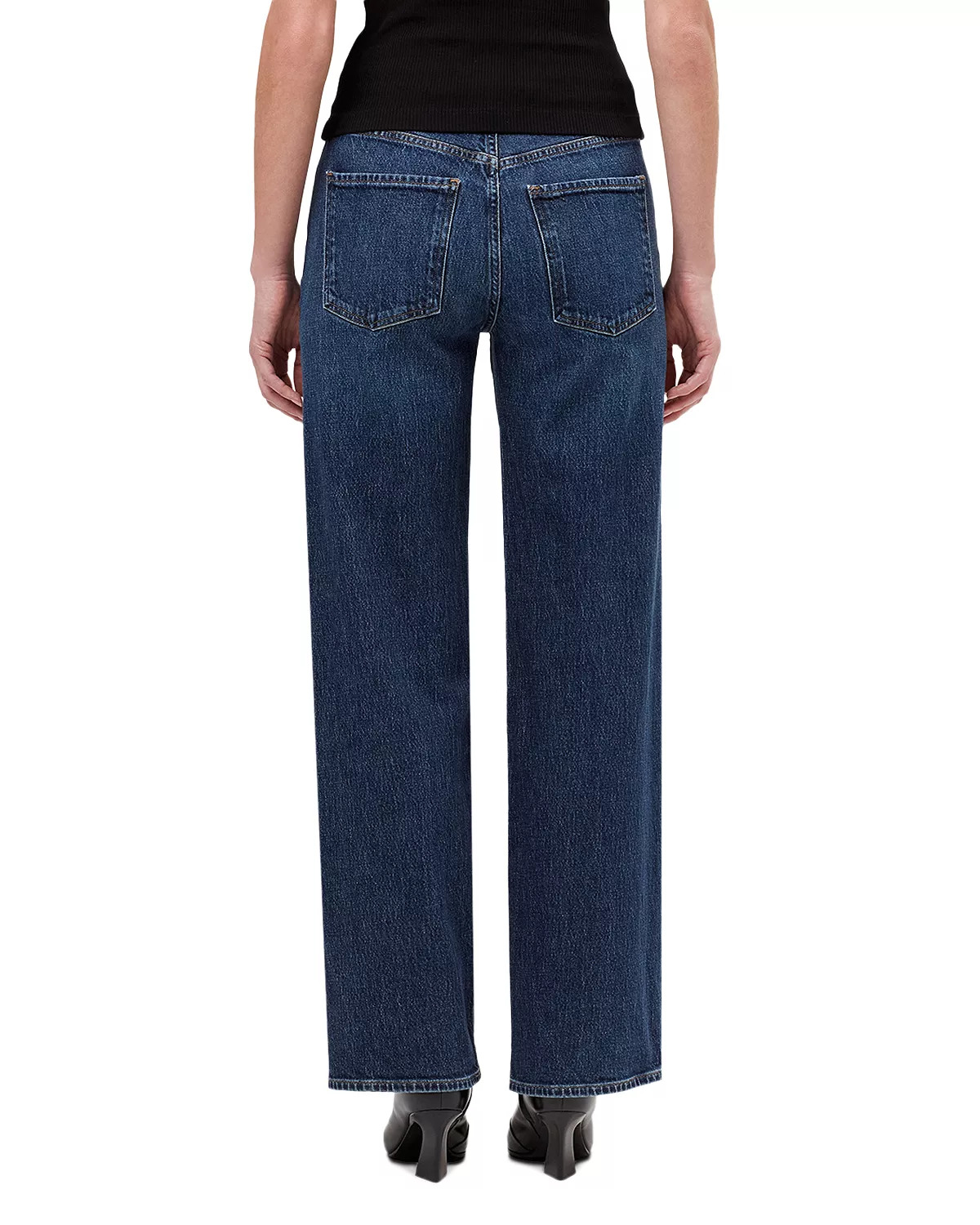 Harper Mid Rise Relaxed Straight Jeans in Echo - 3