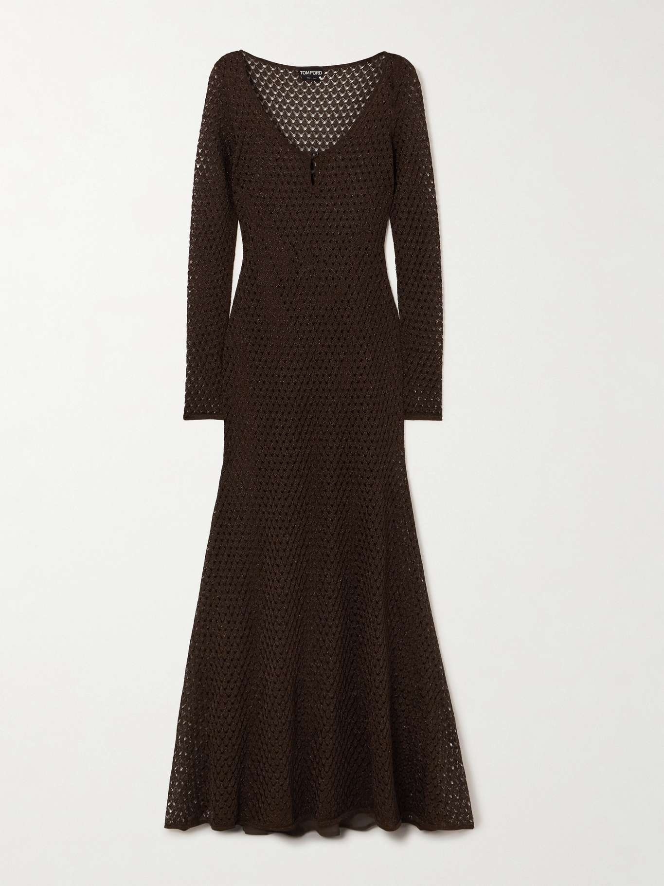 Metallic open-knit maxi dress - 1
