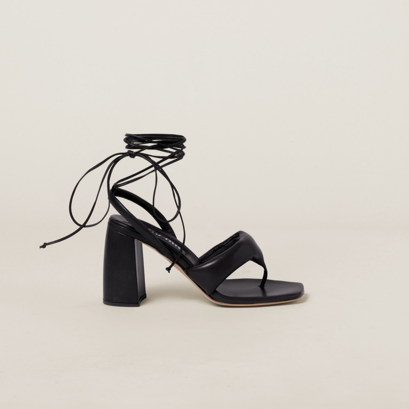 Padded leather thong sandals 1