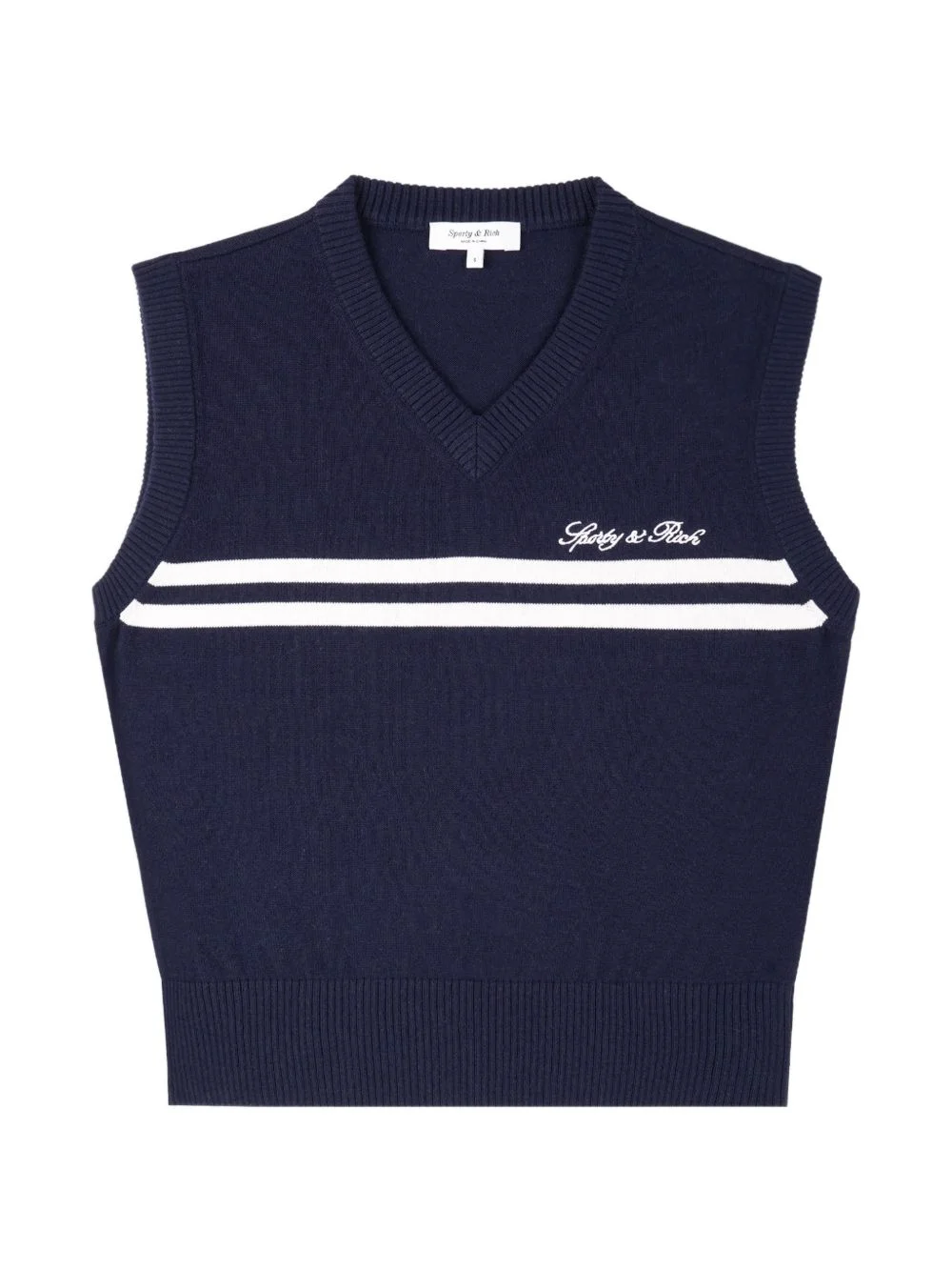 Signature logo-embroidered striped cotton vest - 1