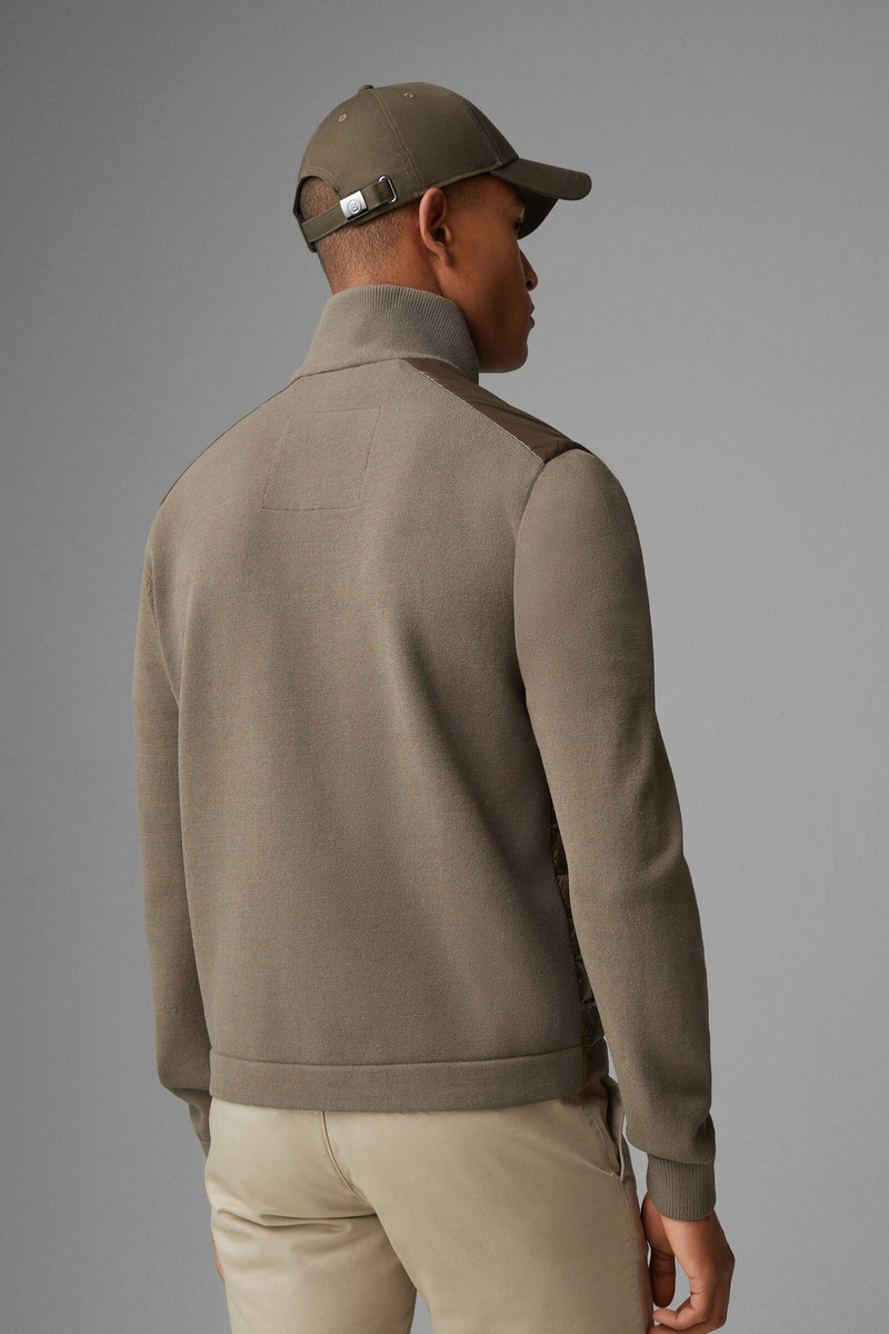 Alexio Down knit jacket in Khaki 3