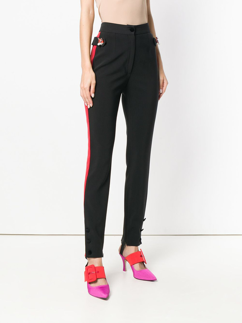 tuxedo stripe fox trim trousers 3