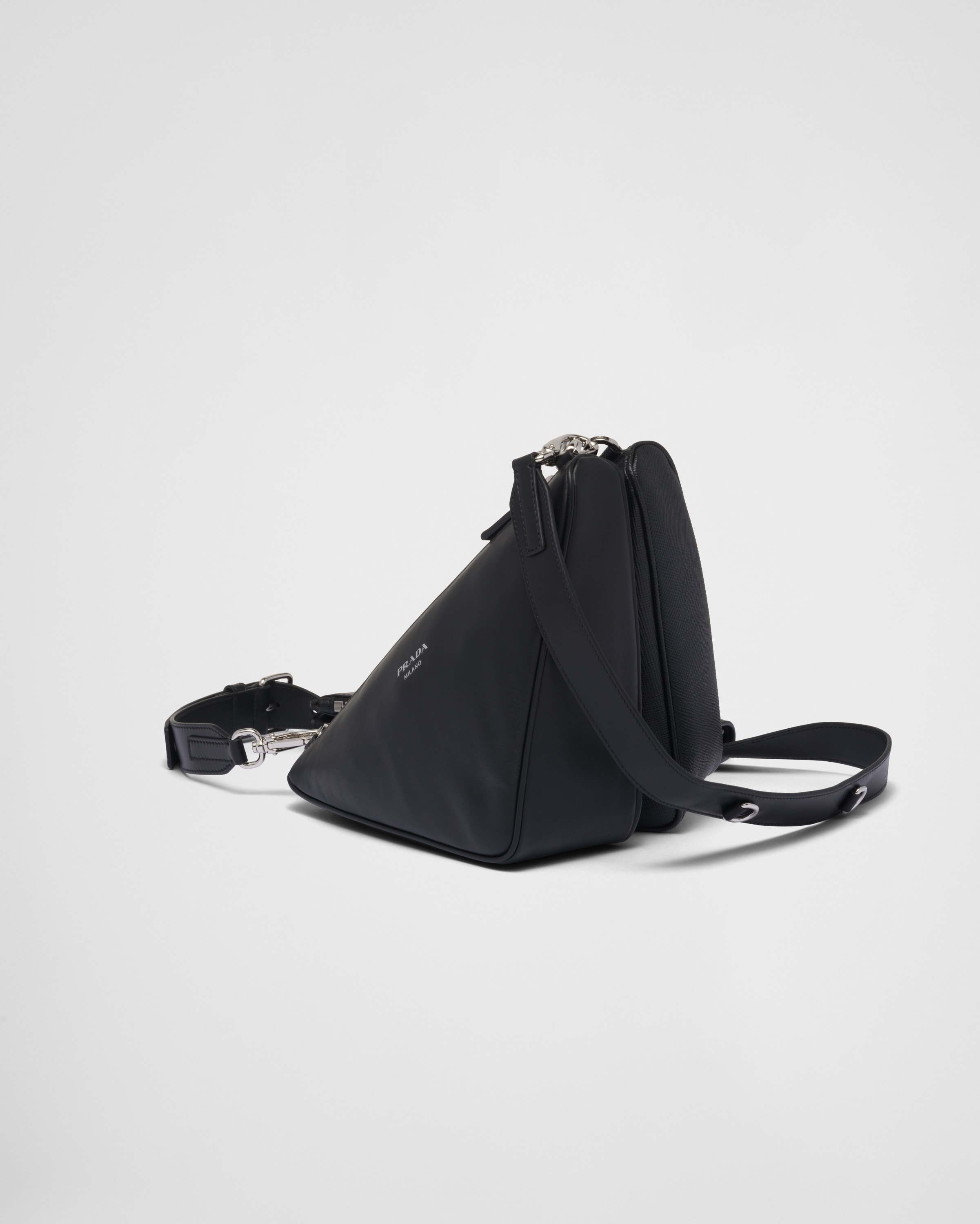 Saffiano leather and leather shoulder bag - 4