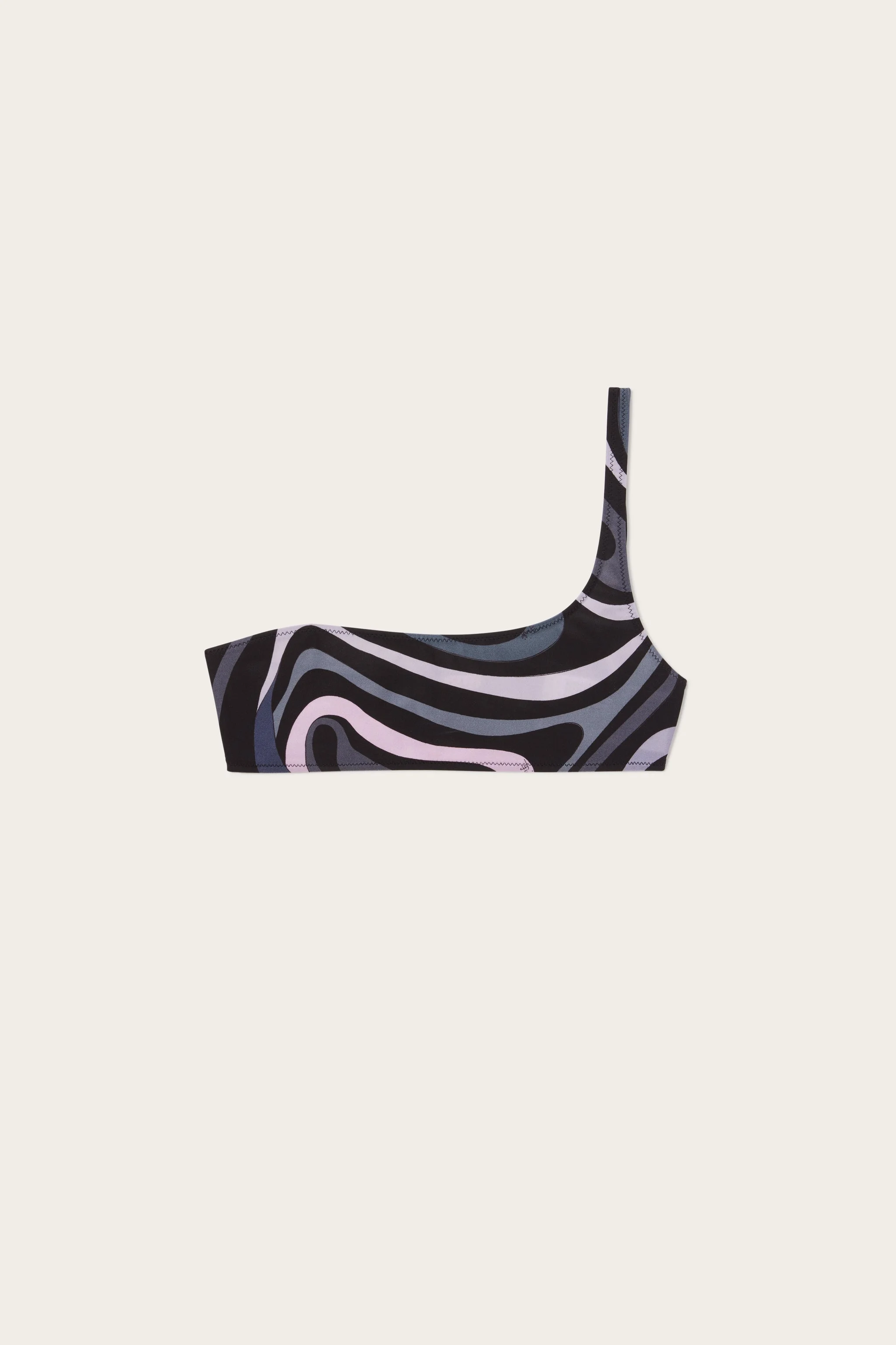 MARMO PRINT ASYMMETRICAL BIKINI TOP - 1