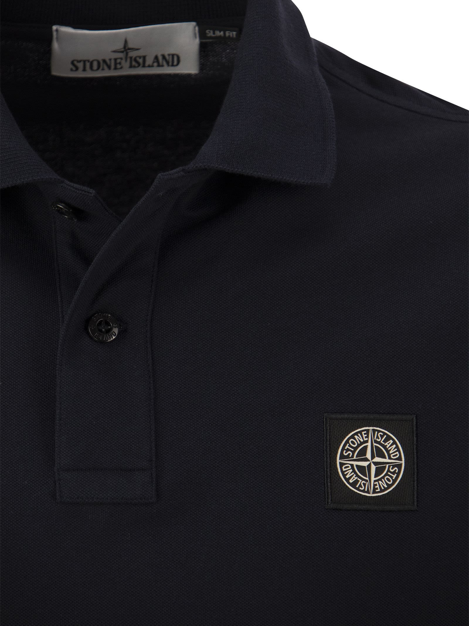 Stone Island Men Slim Cotton Polo Shirt - 4