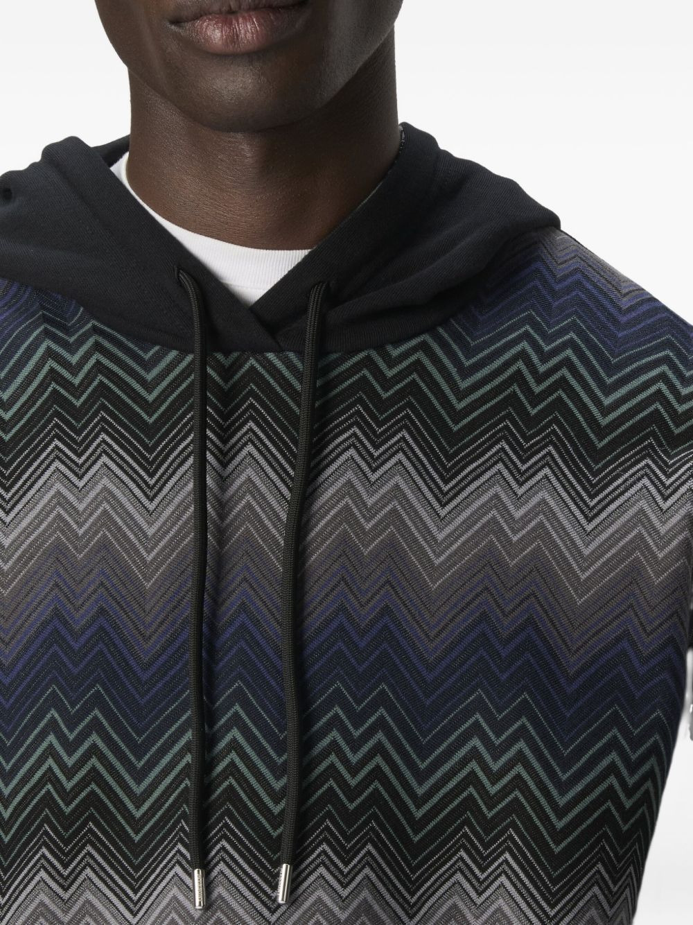 chevron-pattern hoodie - 4