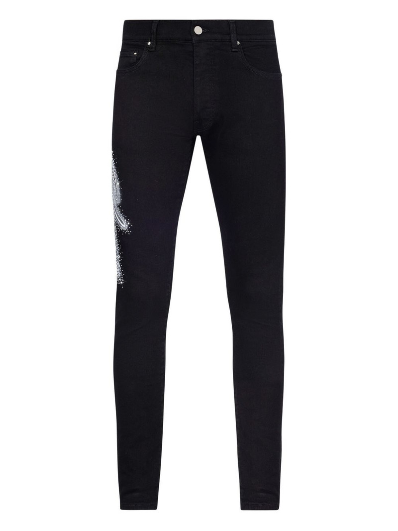 rhinestone-embellished jeans 1