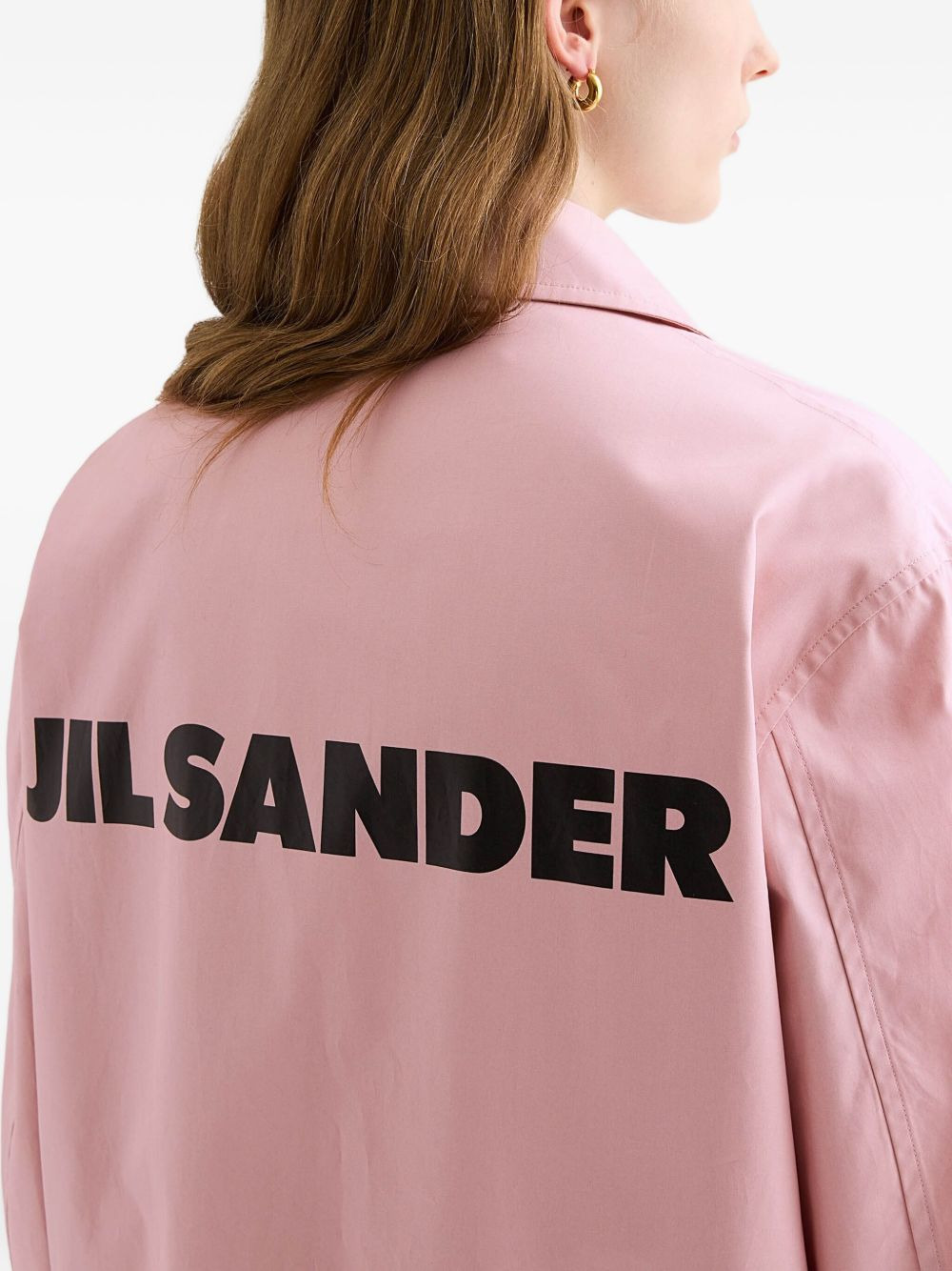 logo -print cotton jacket - 3