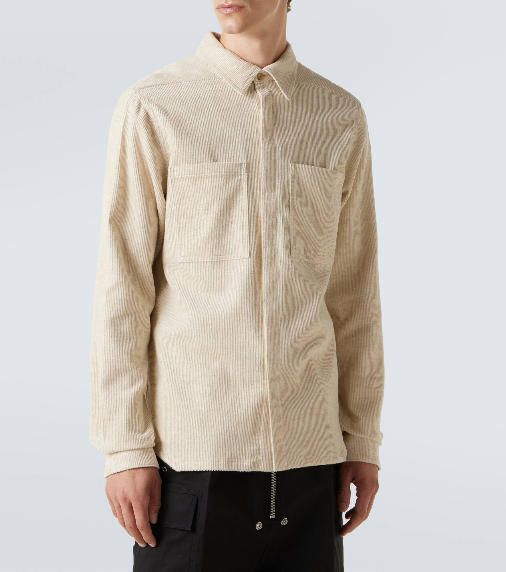 Cotton and linen corduroy overshirt - 3