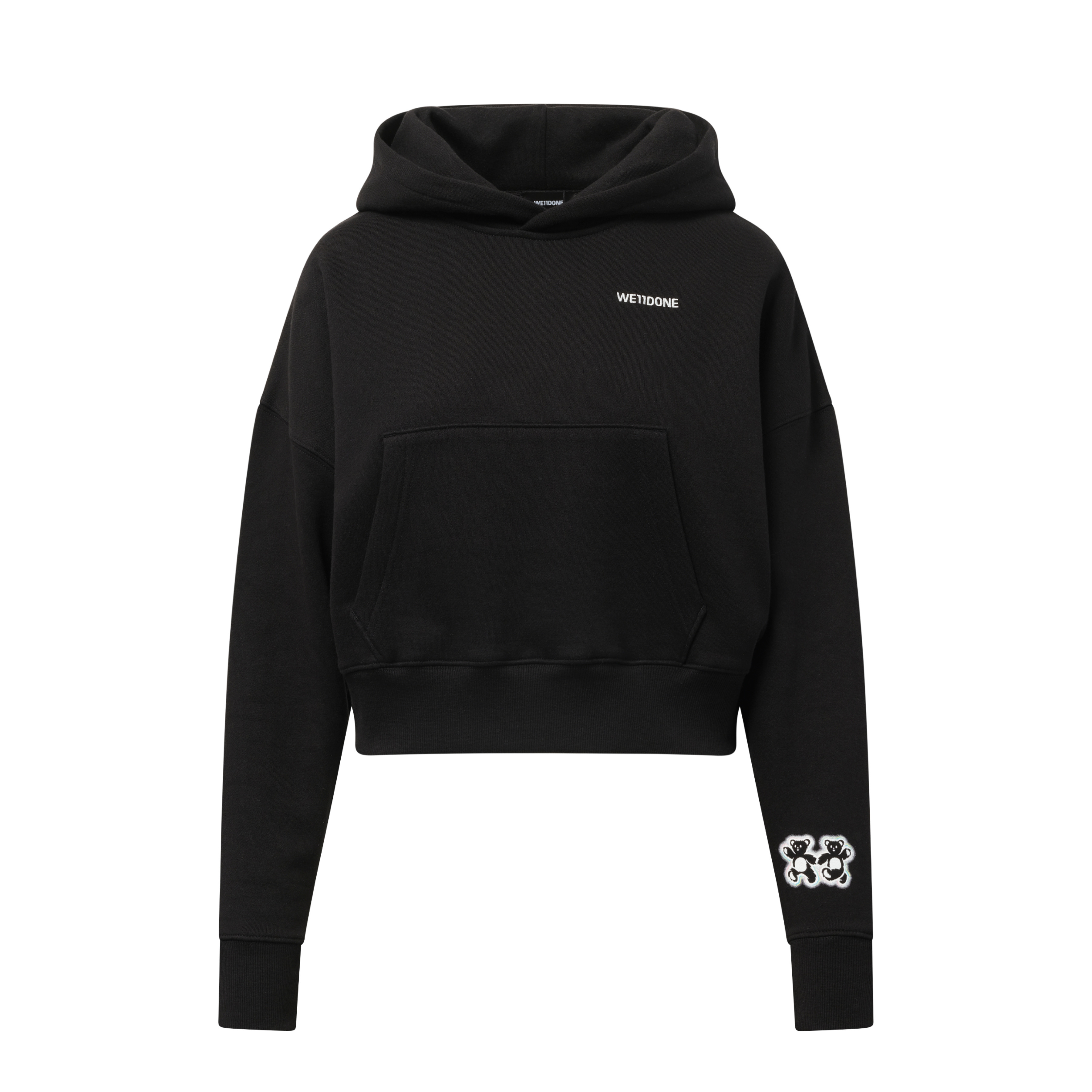 Oversized Teddy Bear Hoodie in Black - 2