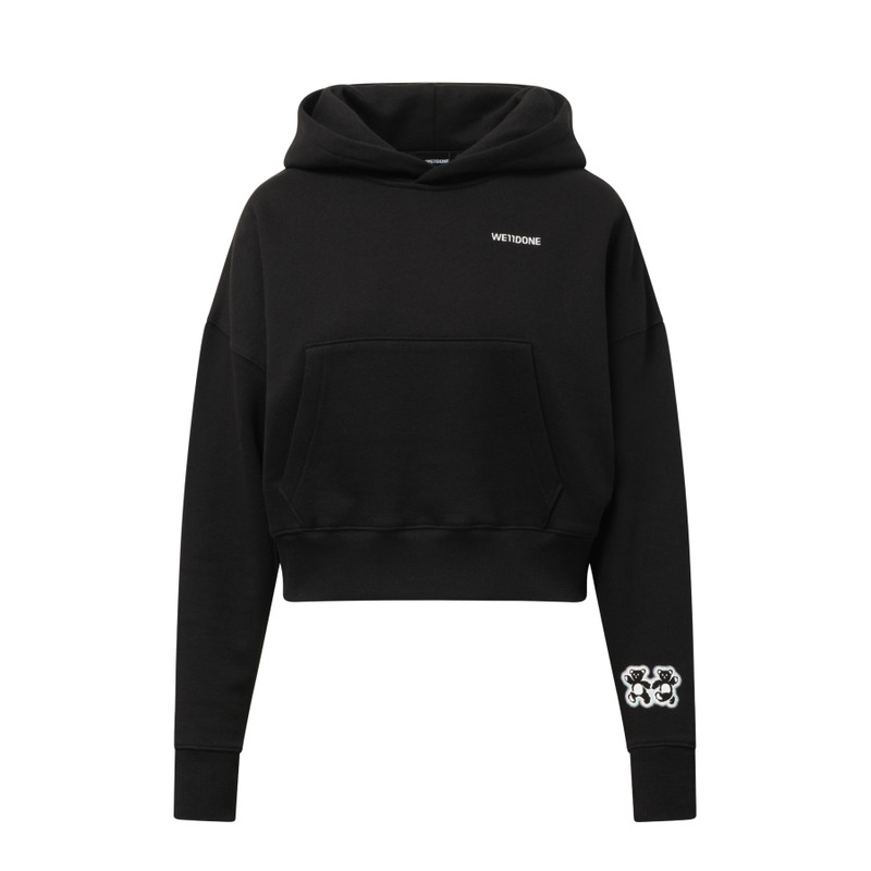 We11done Oversized Teddy Bear Hoodie in Black outlook