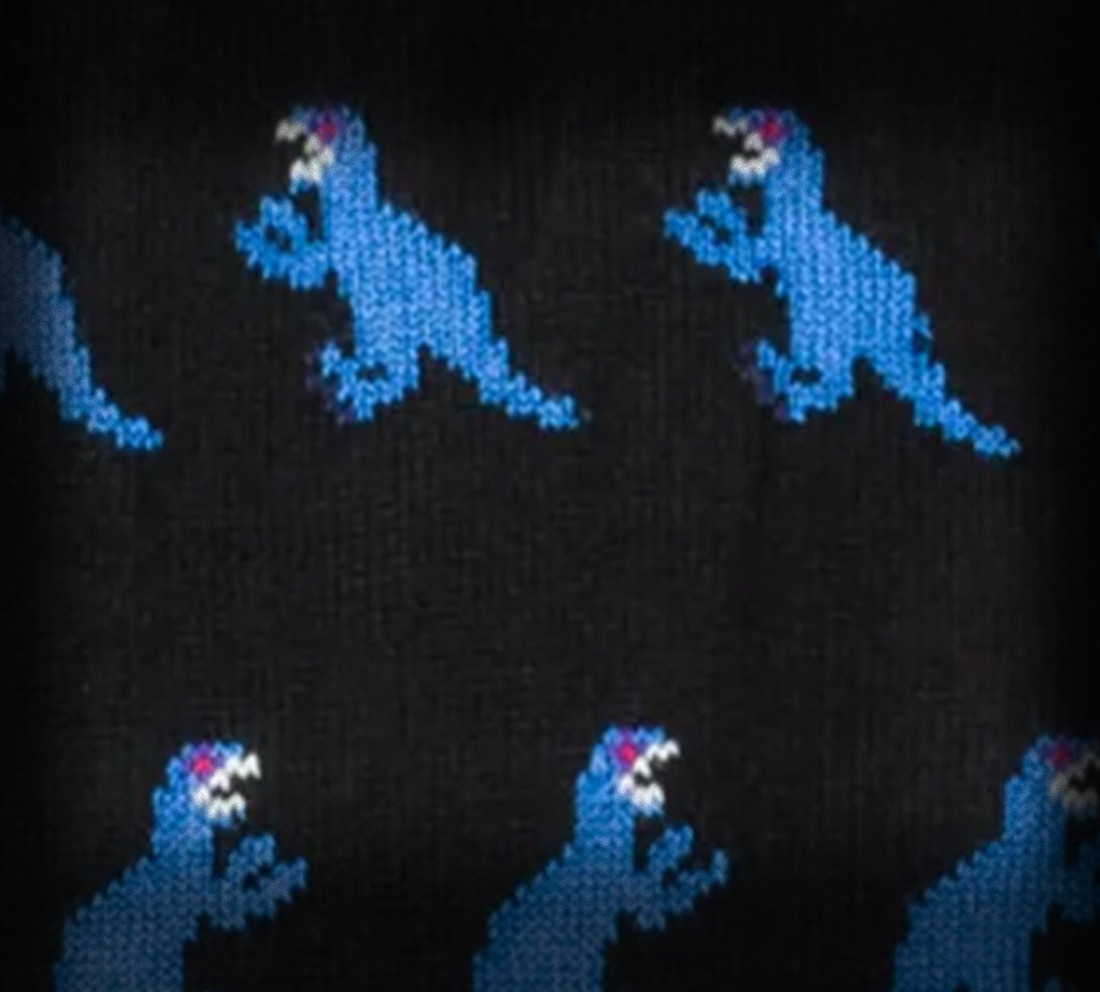Black Small 'Dino' Motif Socks - 4