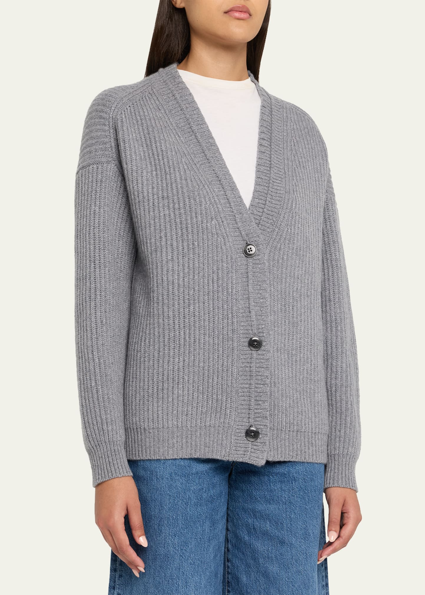 Ribbed Cashmere Cardigan - 4