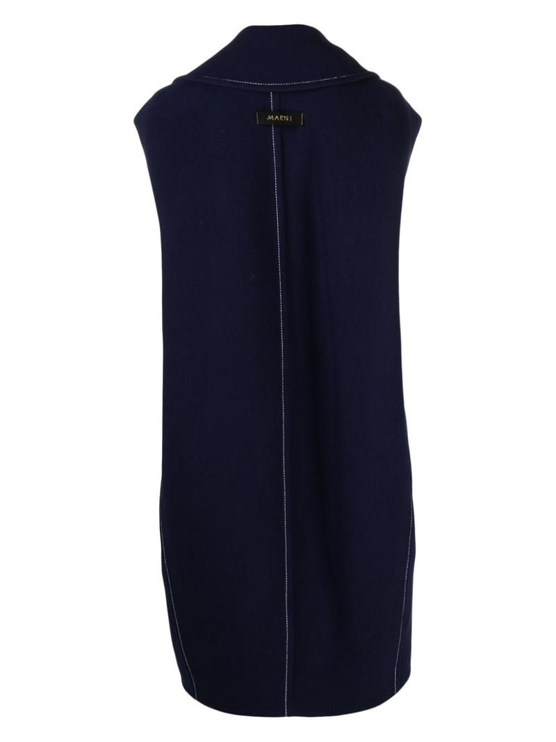 Marni contrast-stitching single-breasted gilet coat outlook