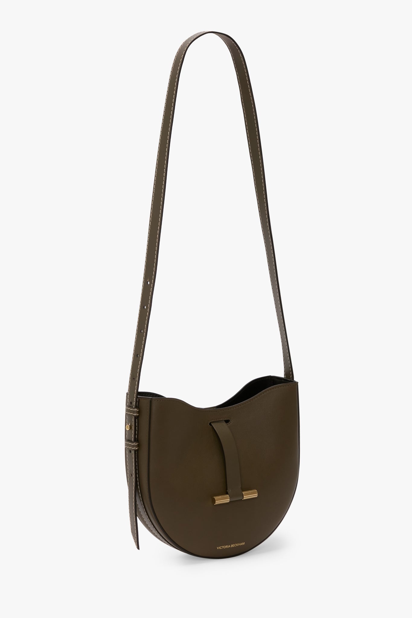Dia Crossbody Bag In Dark Khaki Smooth Leather - 3