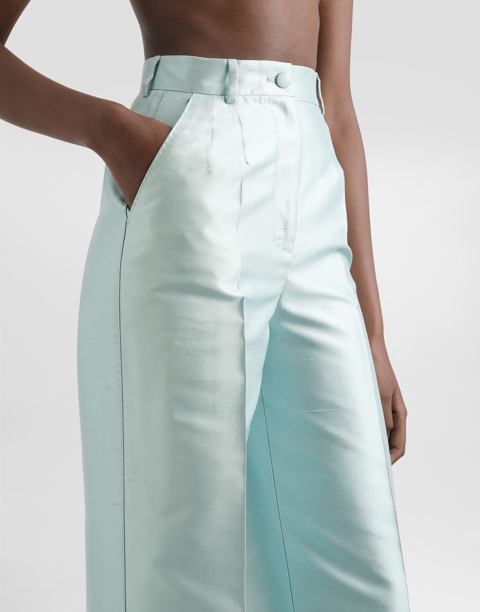 Shantung silk trousers - 4