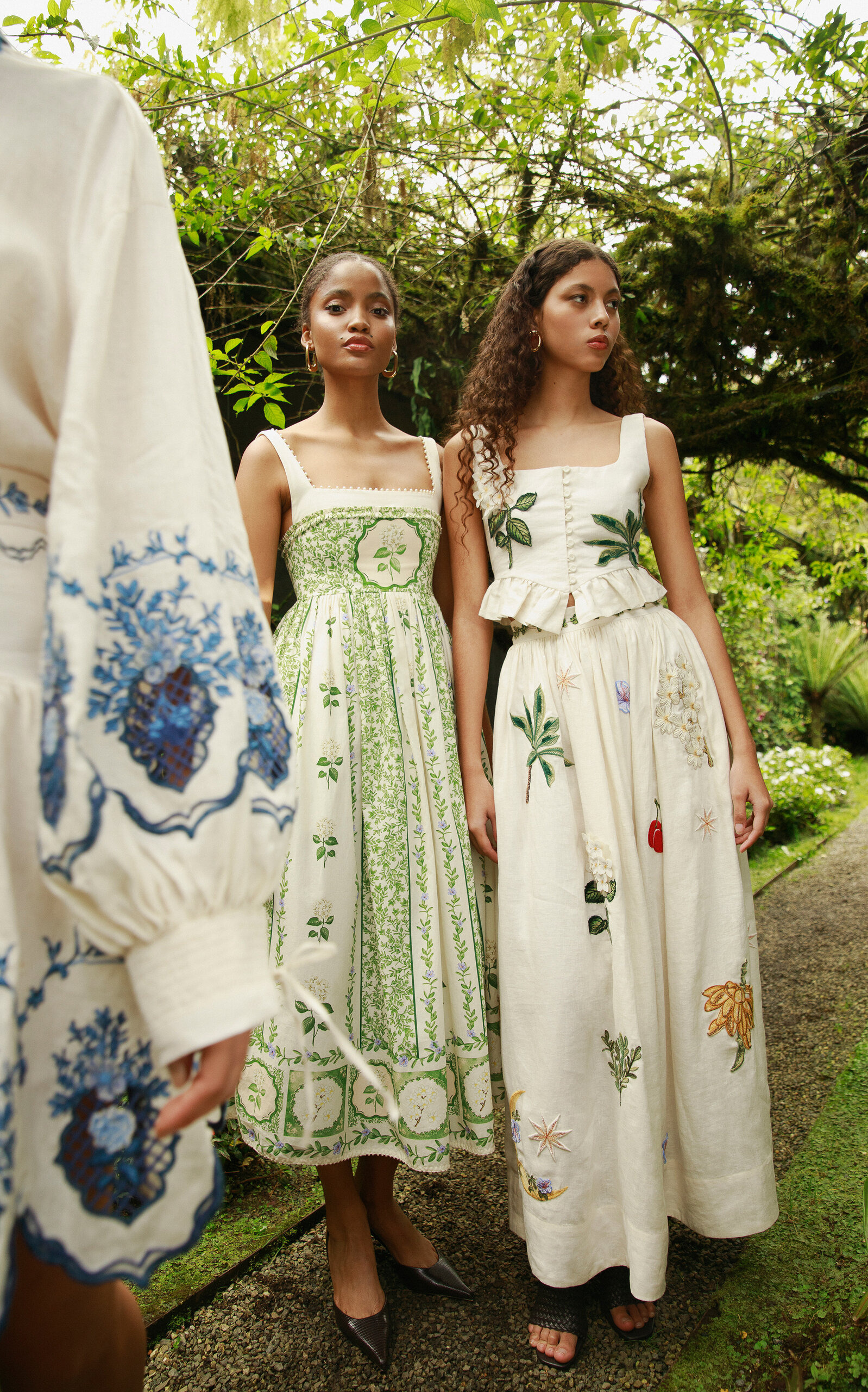 Barbara Embroidered Cotton Midi Dress green - 3