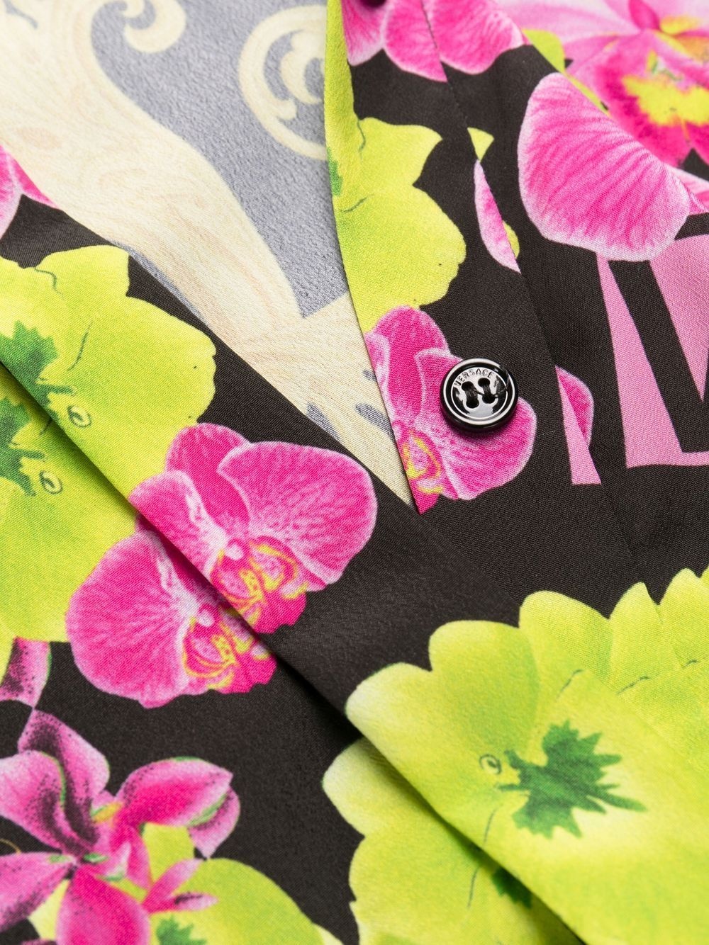 Logo Orchid-print midi dress - 8