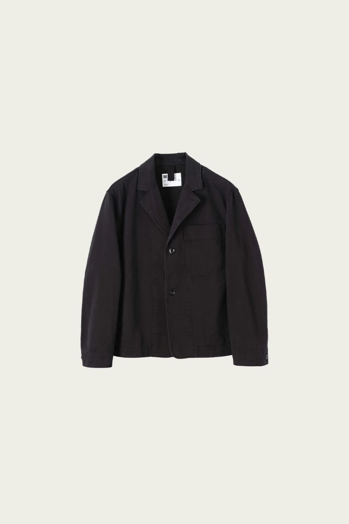 MHL Minimal Blazer - Black Raised Cotton Drill - 1
