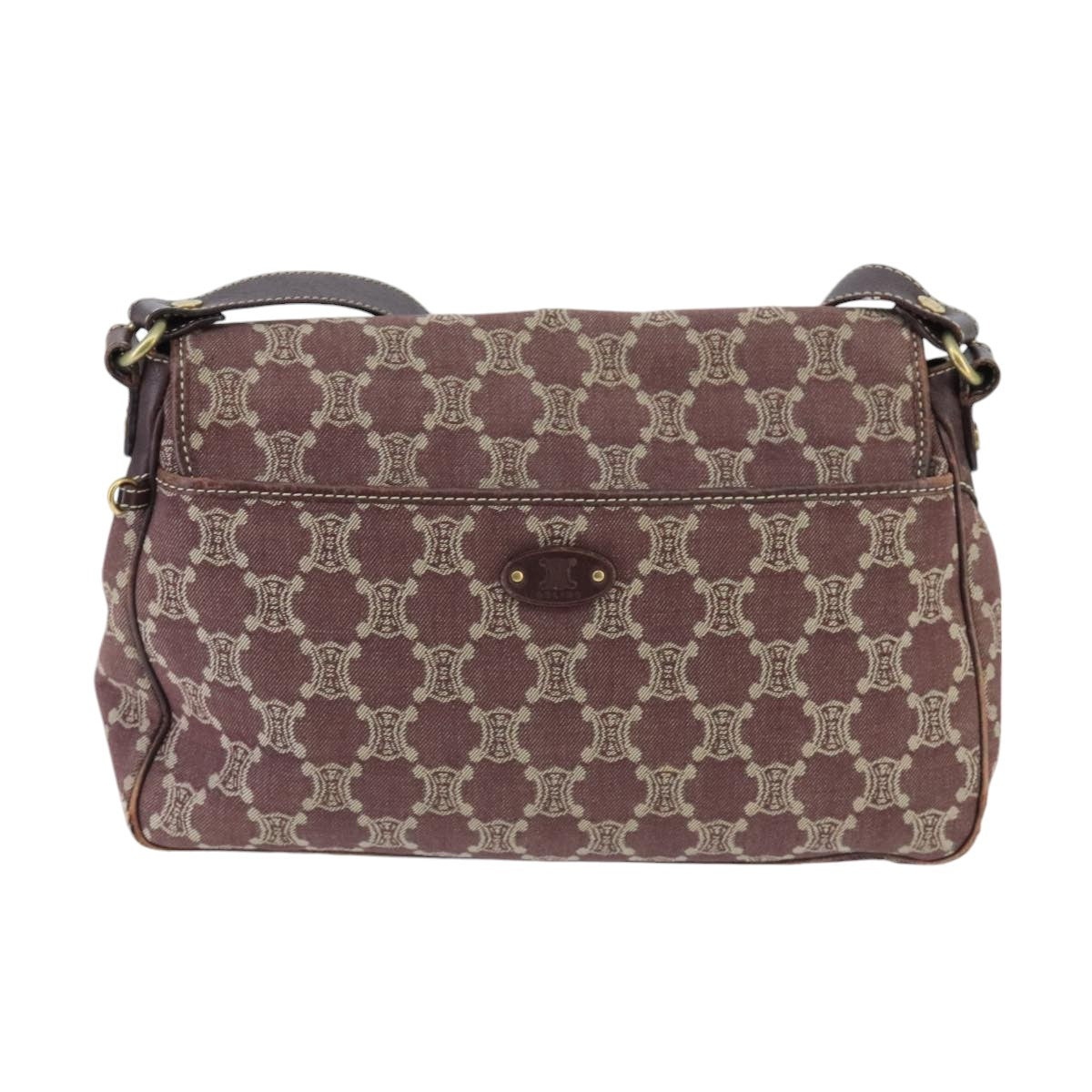 CELINE Paris Macadam Canvas Shoulder Bag Bordeaux - 2