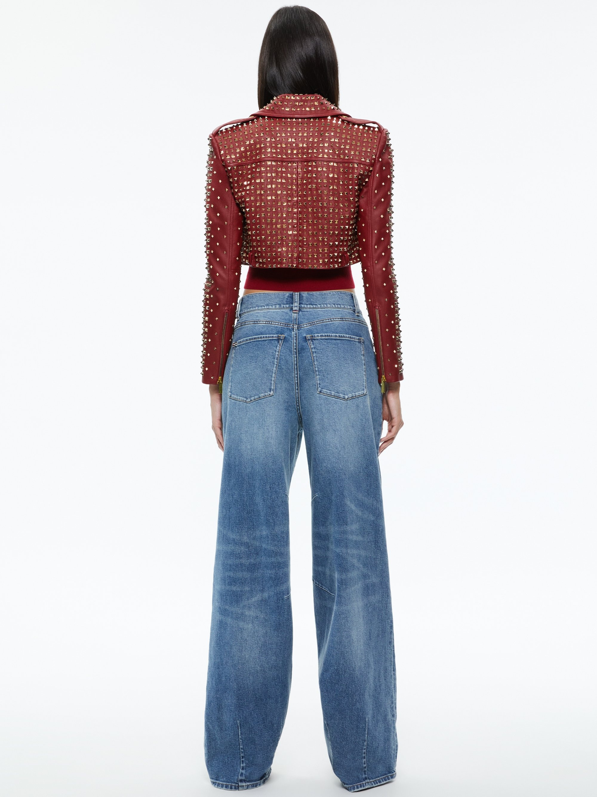 KRISHNA LEATHER CROPPED MOTO JACKET - 2